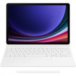 Husa Book Cover Keyboard pentru Galaxy Tab S9 | S9 FE, White